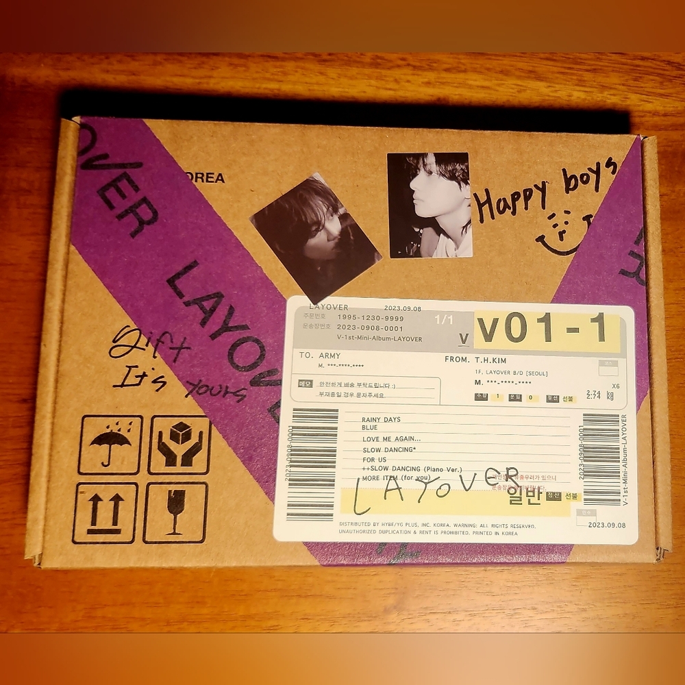 NWOT BTS V LAYOVER Solo Album Purple Edition